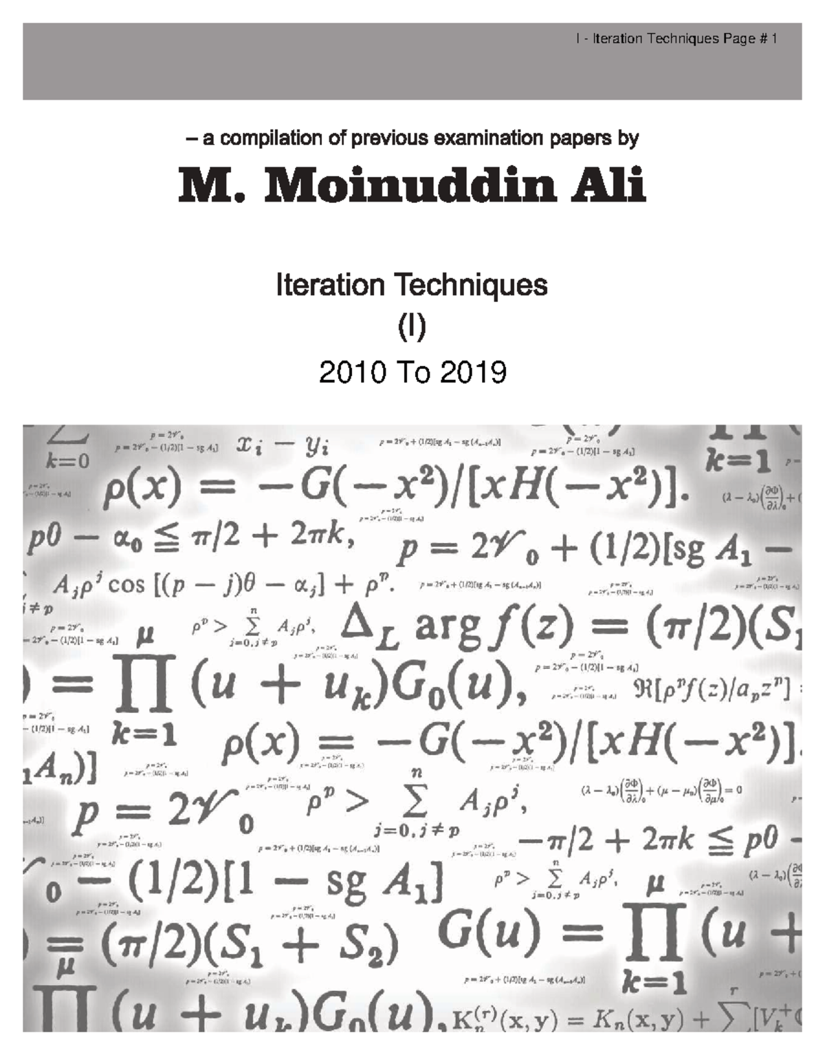 Iteration Techniques Overview and Exercises (2010-2019) - Studocu