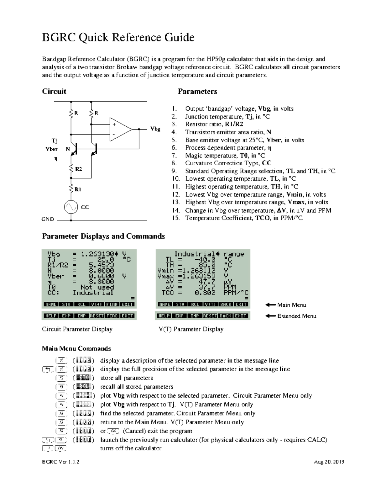 BGRC Quick Reference - Calculos probabilísticos mediante el uso de una ...