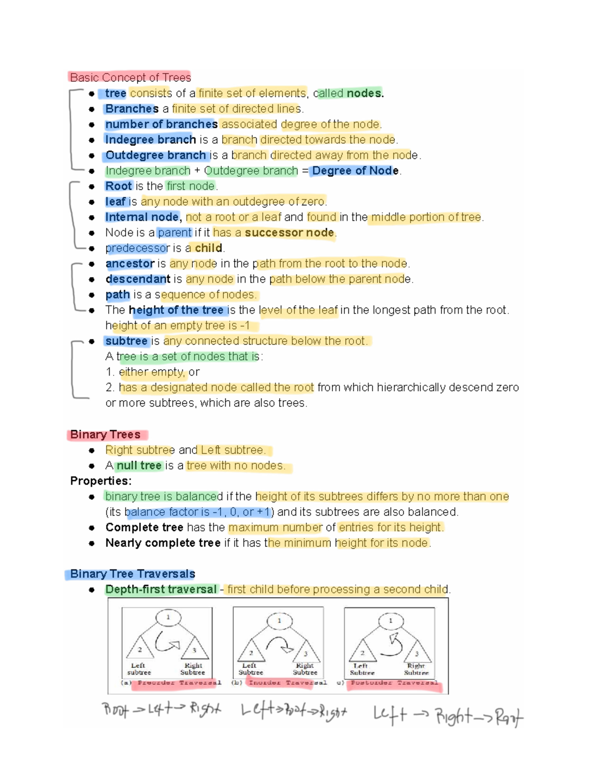 Trees reviewer - Basic Concept of Trees tree consists of a finite set ...