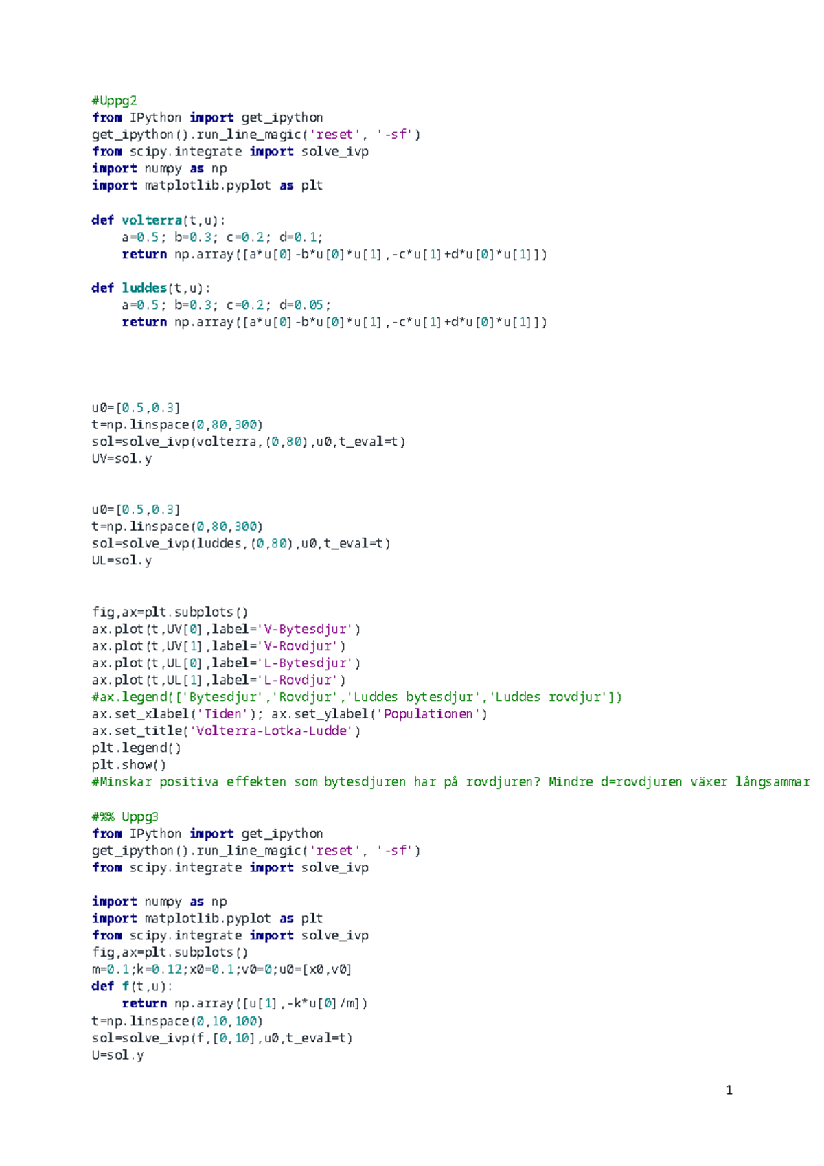 Vecka 5 pythonkod - #Uppg from IPython import get_ipython get_ipython ...