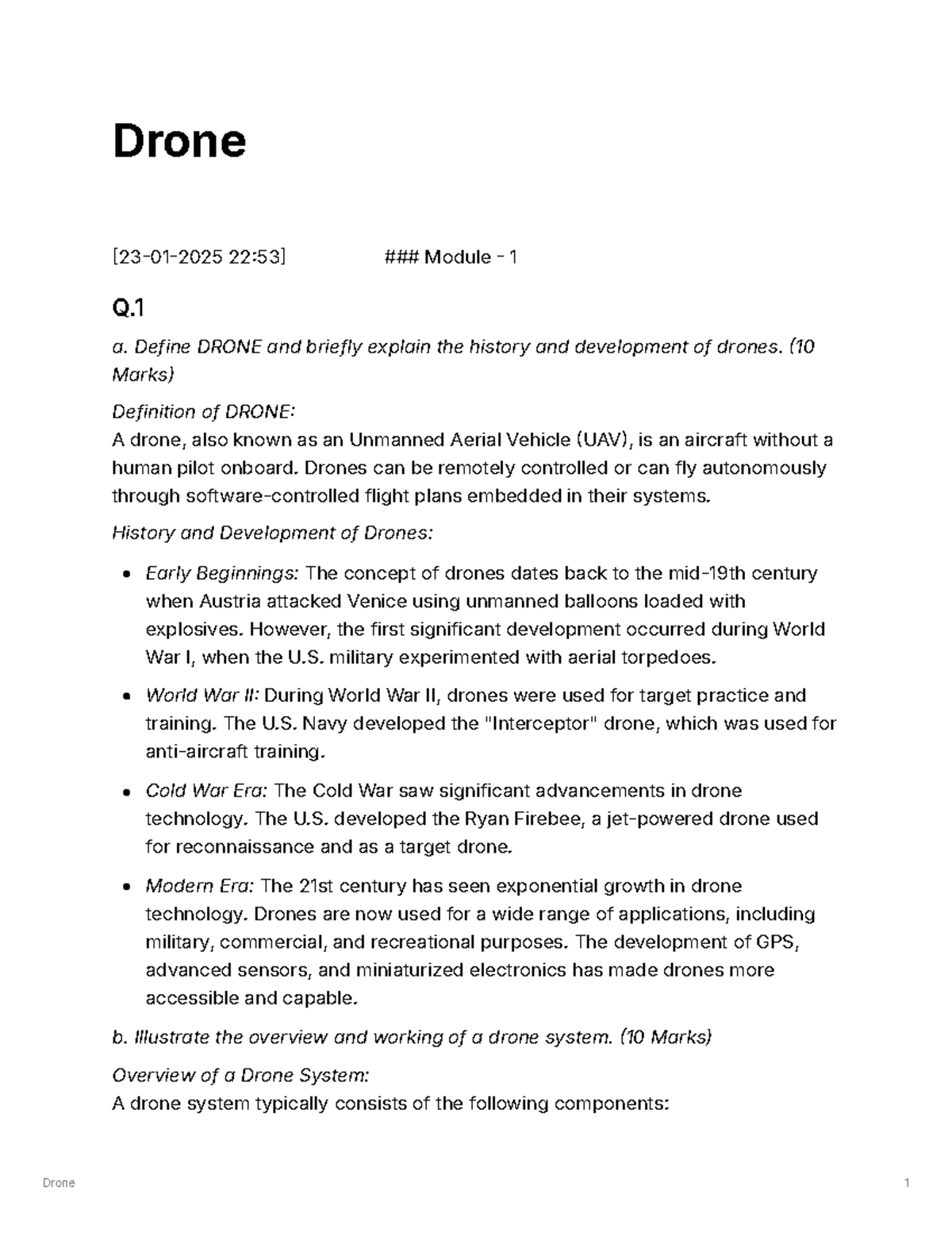 VTU-Drone Tech: Comprehensive Q&A on UAVs & Regulations - Studocu