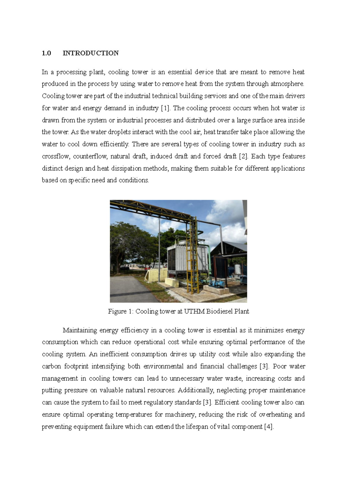 Cooling Tower Efficiency Analysis and Operational Cost at UTHM Plant ...