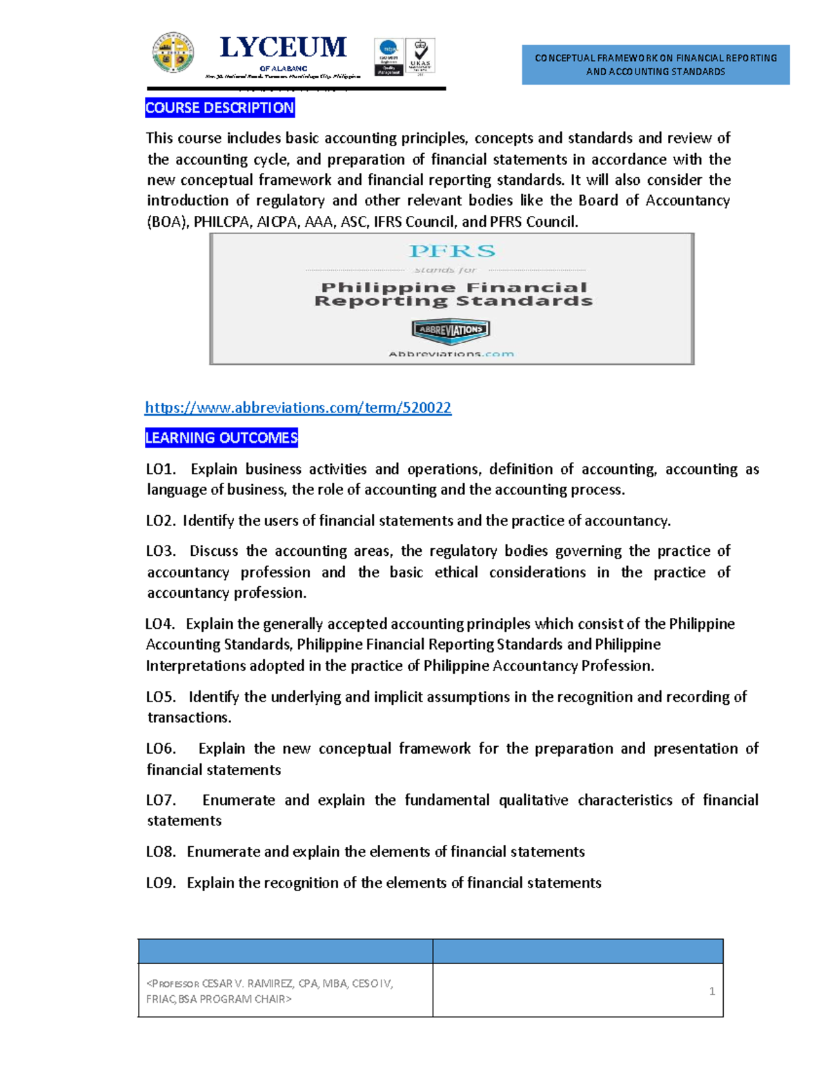 Final Module - Conceptualframework FOR Financial Reporting - Km ...