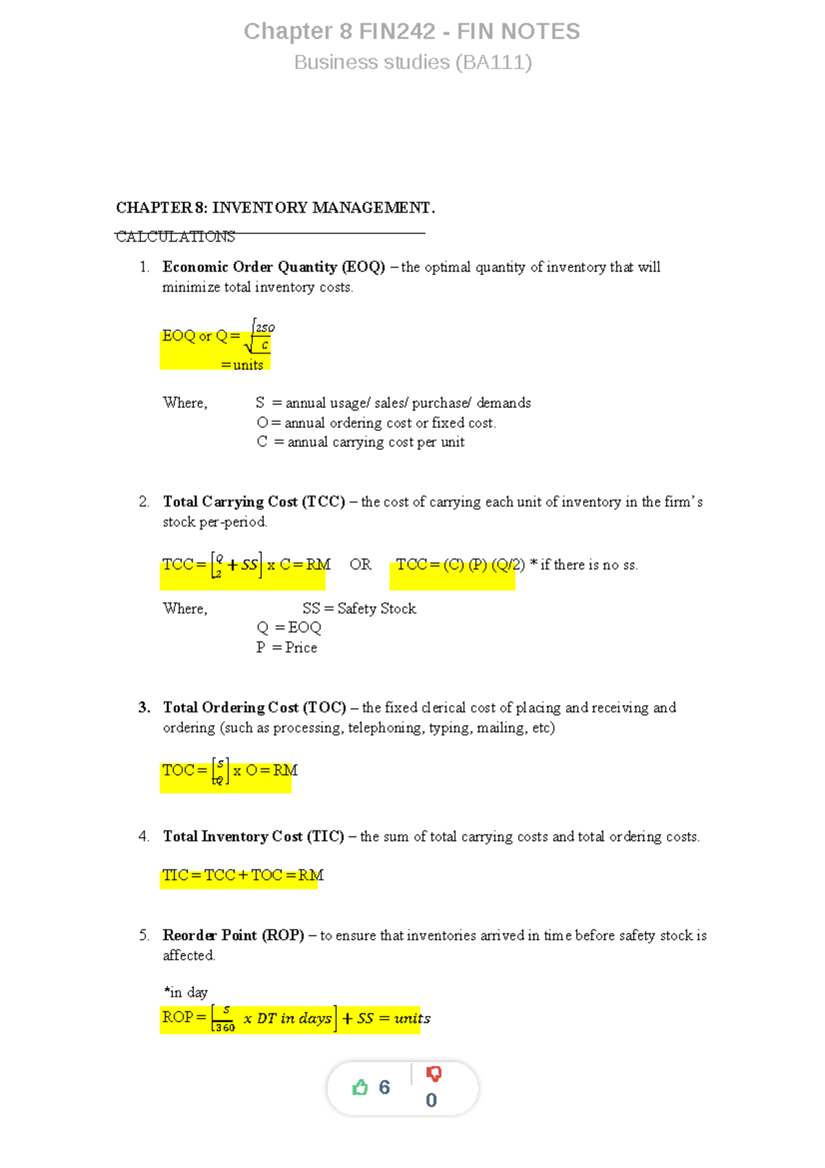 Chapter-8-fin242-fin-notes compress - Chapter 8 FIN242 - FIN NOTES ...