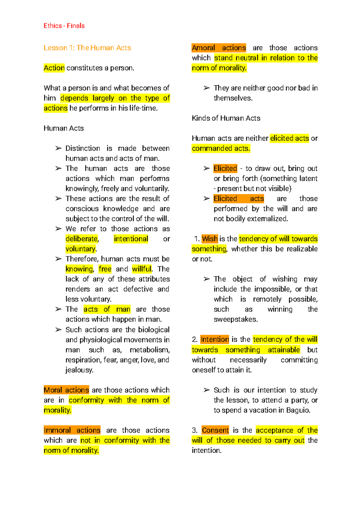 Ethics 101: Understanding Human Acts and Moral Values - Finals Lesson ...