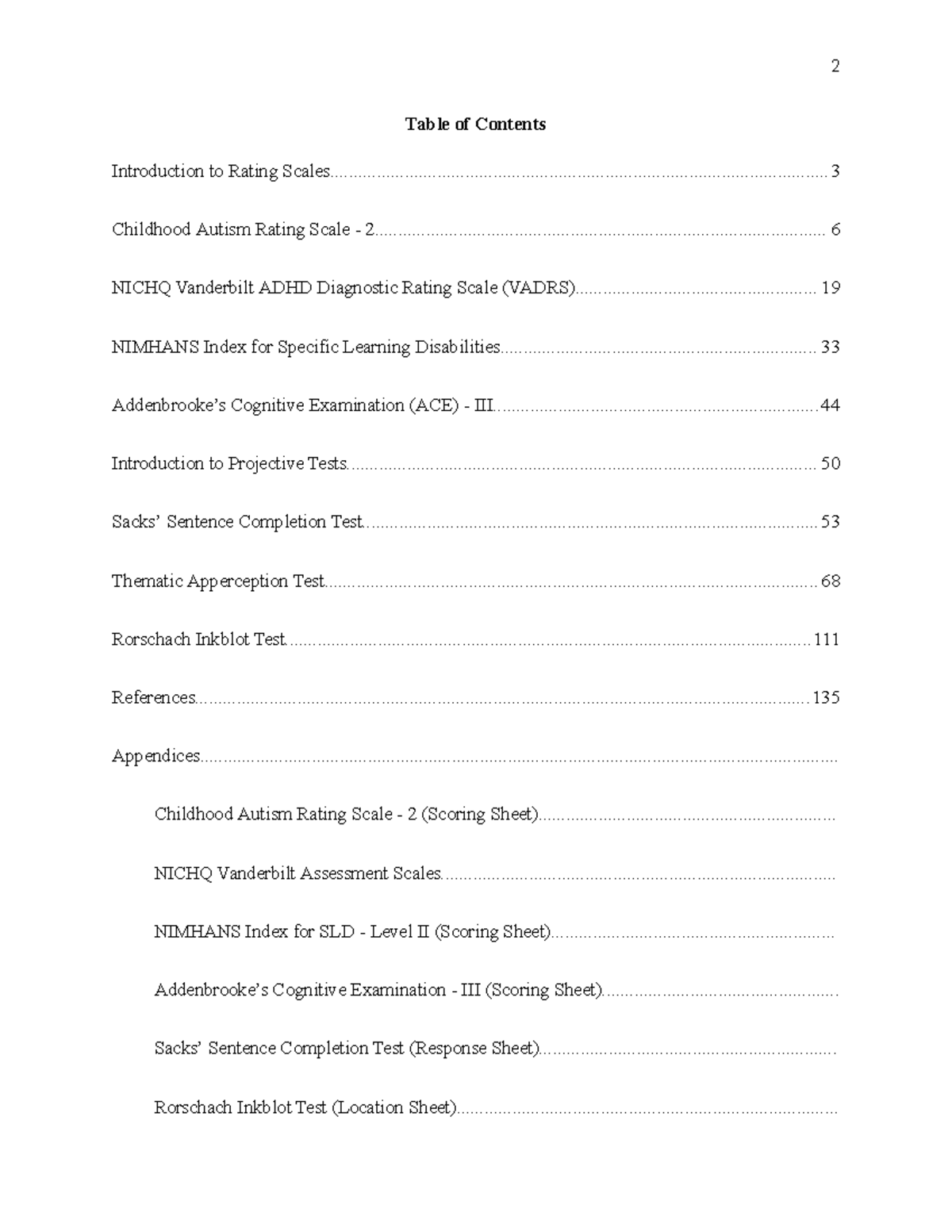 APA 7 - Tables and Rating Scales in Psychological Assessment - Studocu