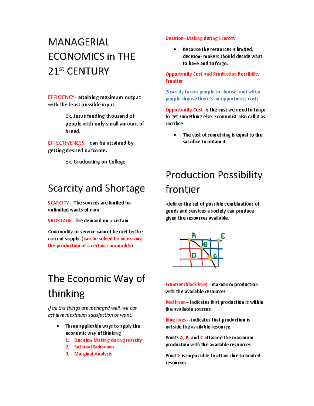 MANECON 101: Chapters 1 & 2 - Key Concepts in Managerial Economics ...