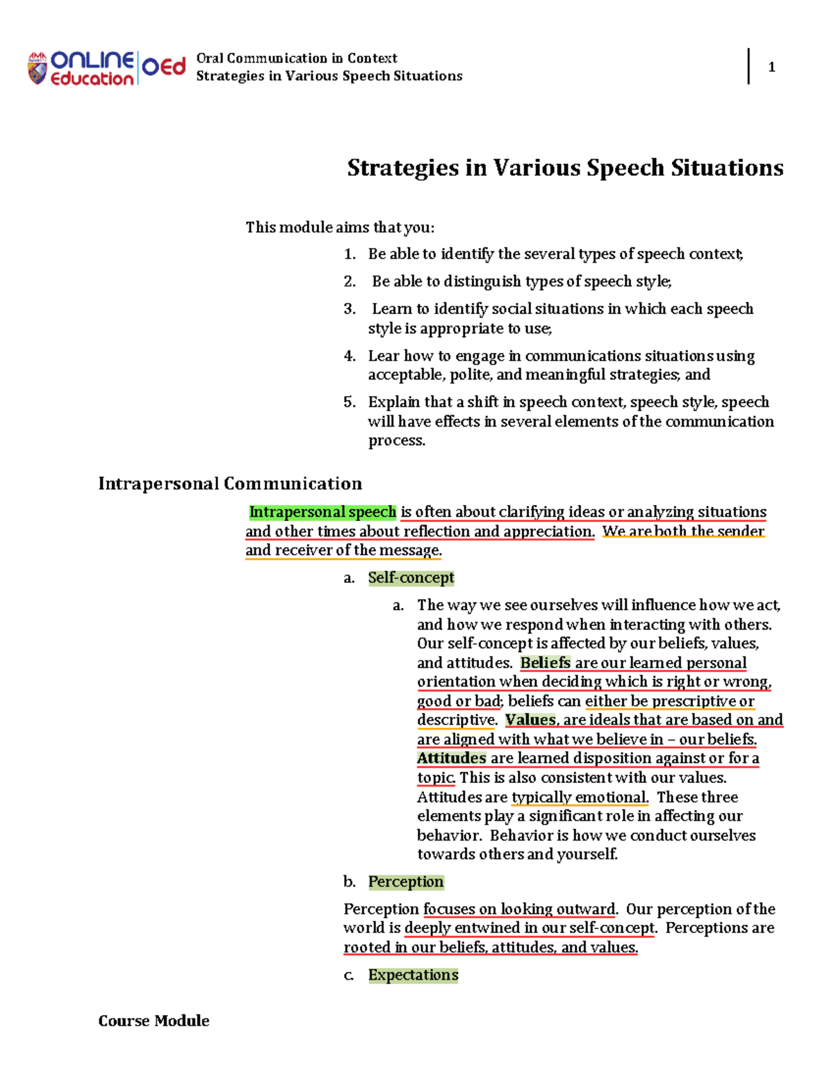 Week 016 Strategies in Various Speech Situations - Oral Communication ...