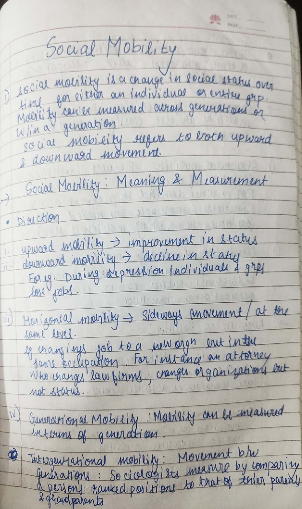 Social mobility notes Anoushka Sinha -~-_. I p,L.UJrBV ...