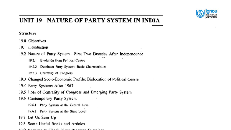 Nature of Party System in India: Evolution and Changes Post ...