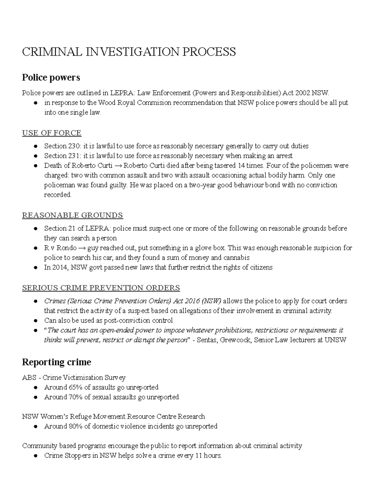 CRIMINAL INVESTIGATION PROCESS: Police Powers & Legal Framework ...