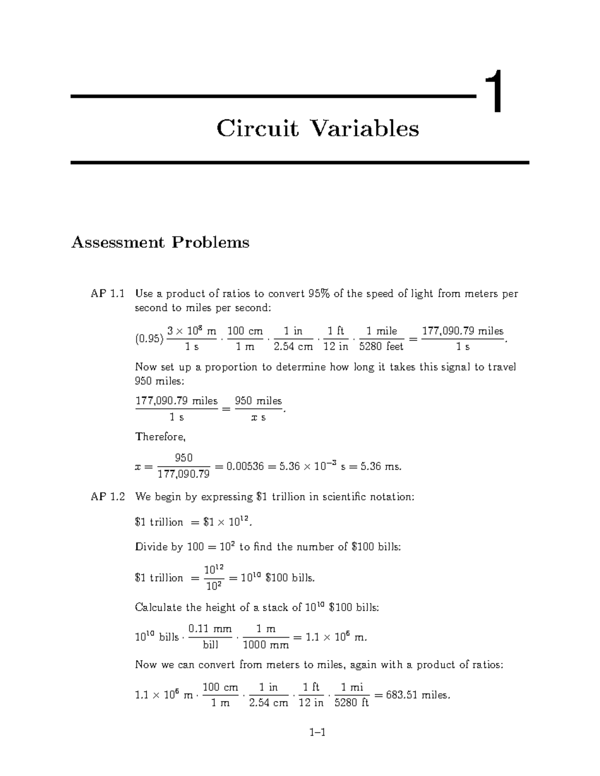 Chapter 1 Solutions for Electric Circuits (AP 819764798) - Studocu