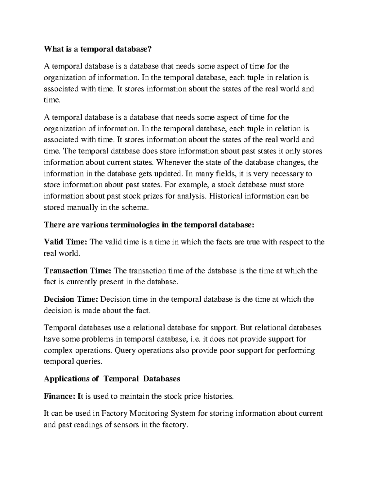 Adbms unit3 - Advance management systems - What is a temporal database ...