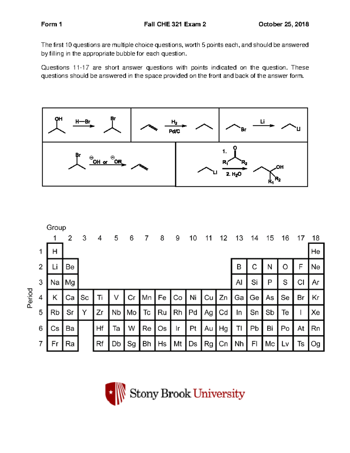 Practice Exam 2: Organic Chemistry Concepts and Questions - Studocu