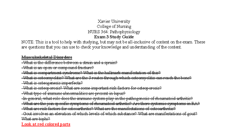 NURS 364: Pathophysiology Exam 3 Study Guide - Key Concepts and ...