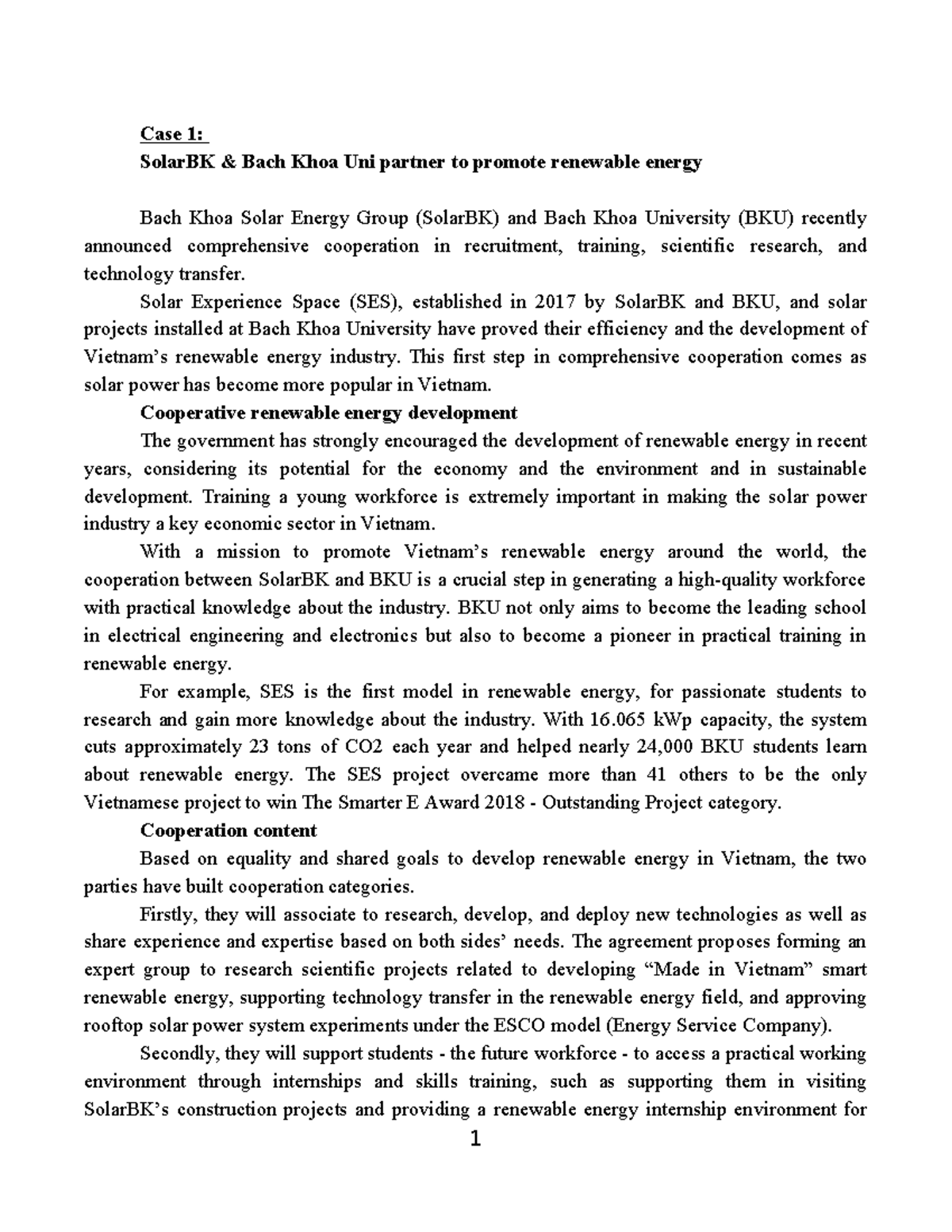 Renewable Energy Development Case Study: SolarBK & BKU Cooperation ...