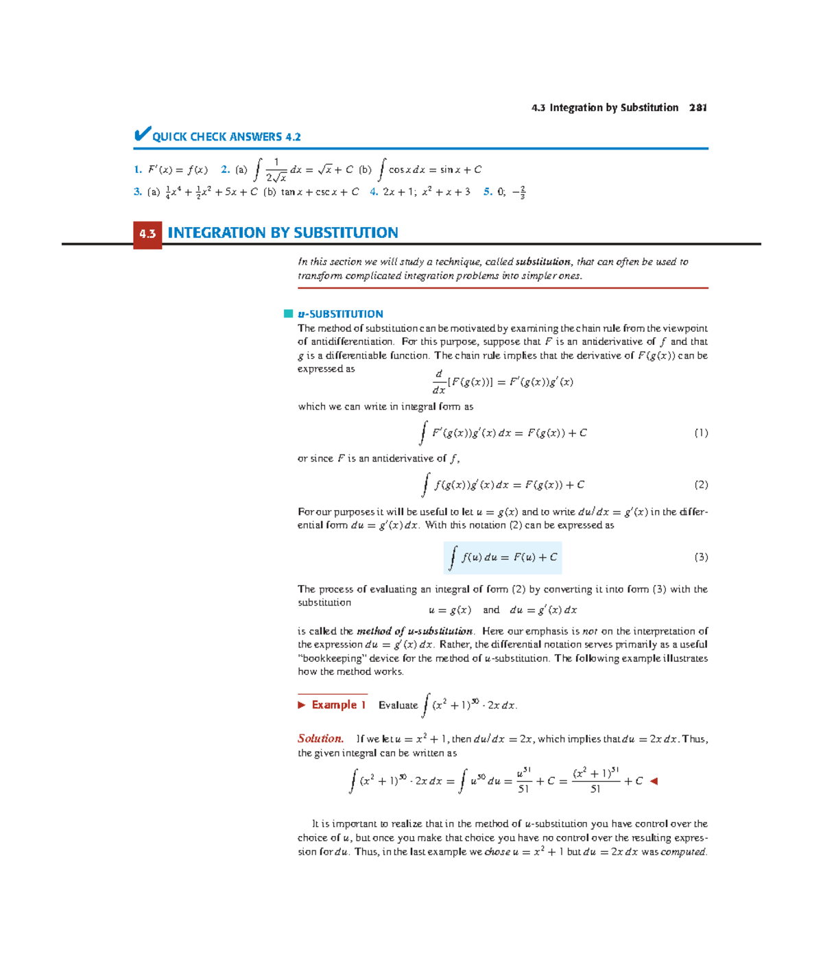 Calculus C04: Integration by Substitution Techniques and Examples - Studocu
