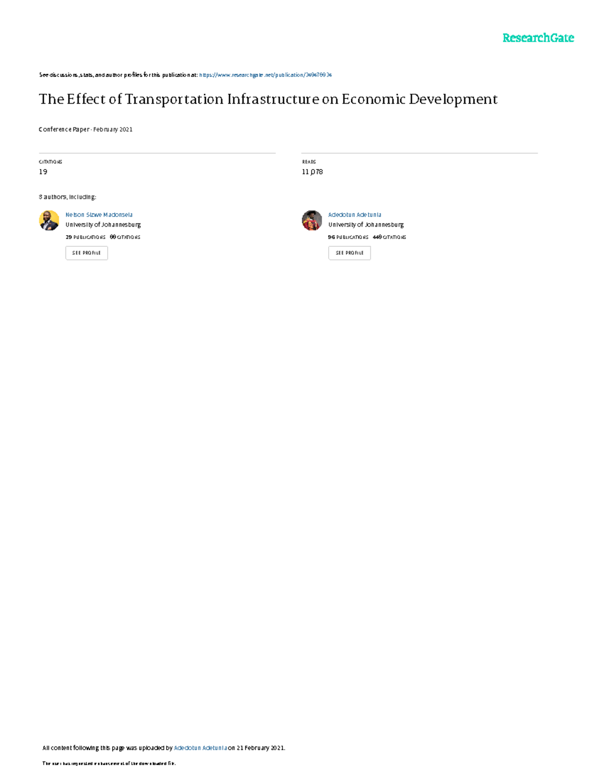322 - it is reference reseach paper for the impact of transportation ...