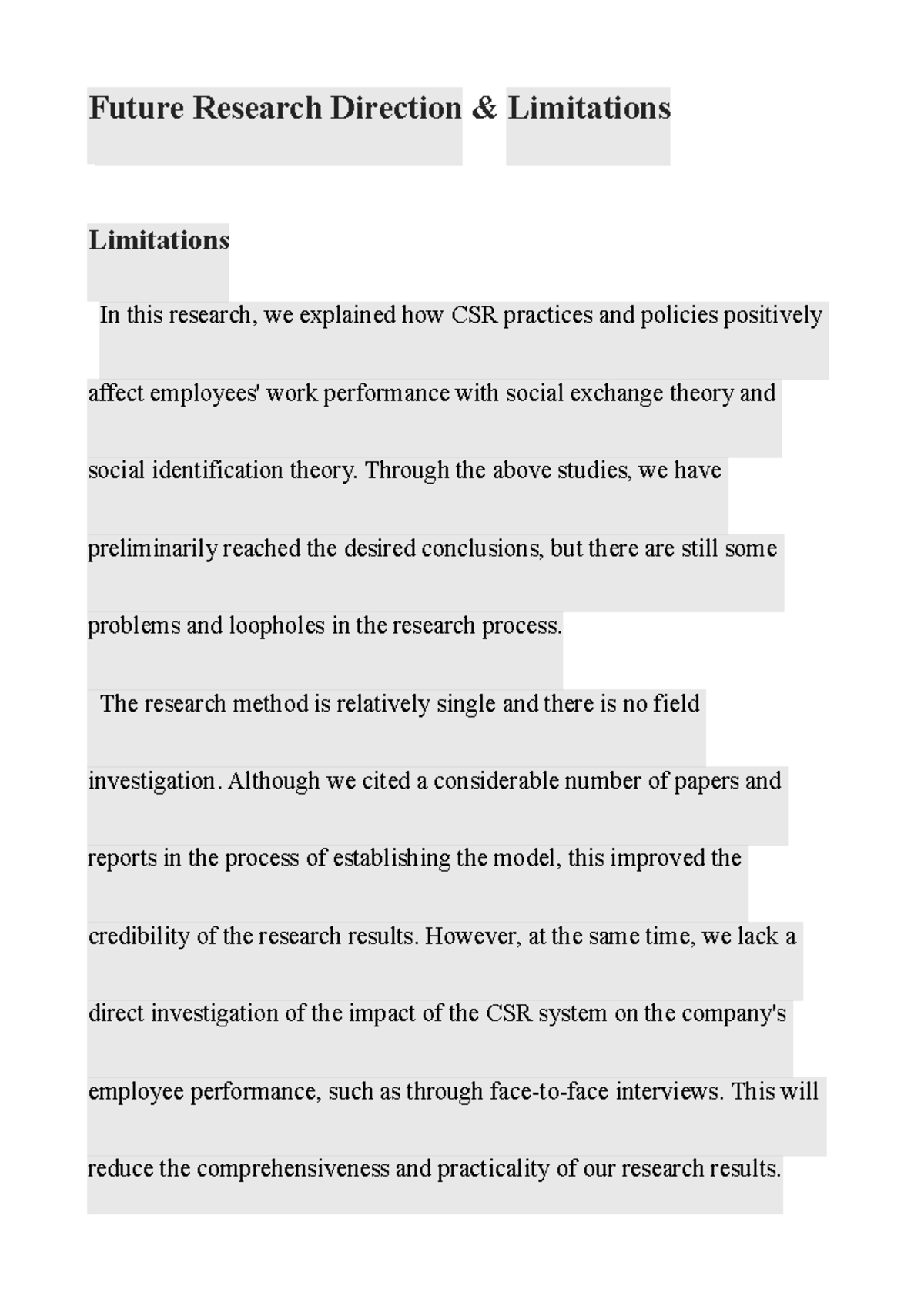 2300(01) - Limitations and Future Directions in CSR Research - Studocu