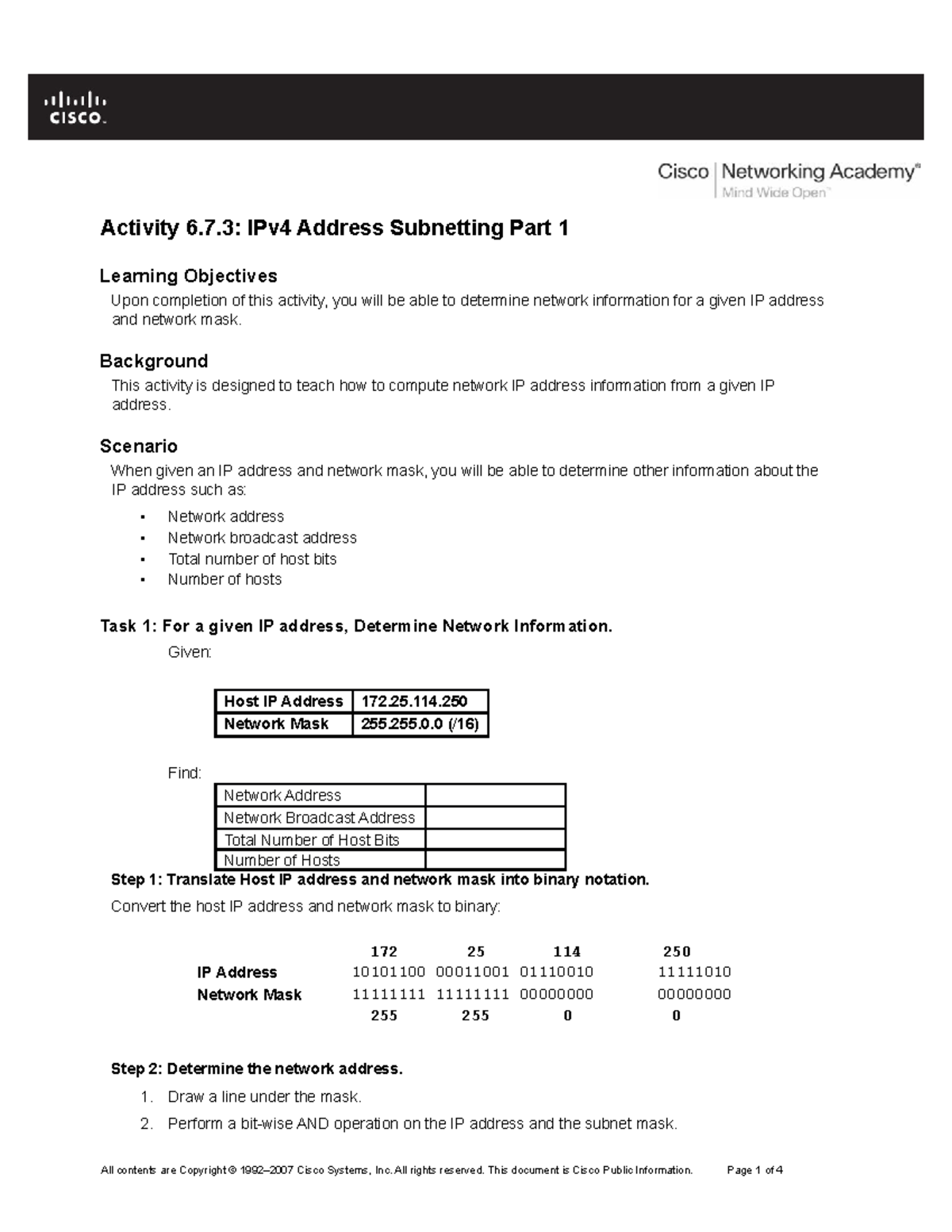 Subnetting Guide - Cyber 101: IPv4 Addressing Basics - Studocu