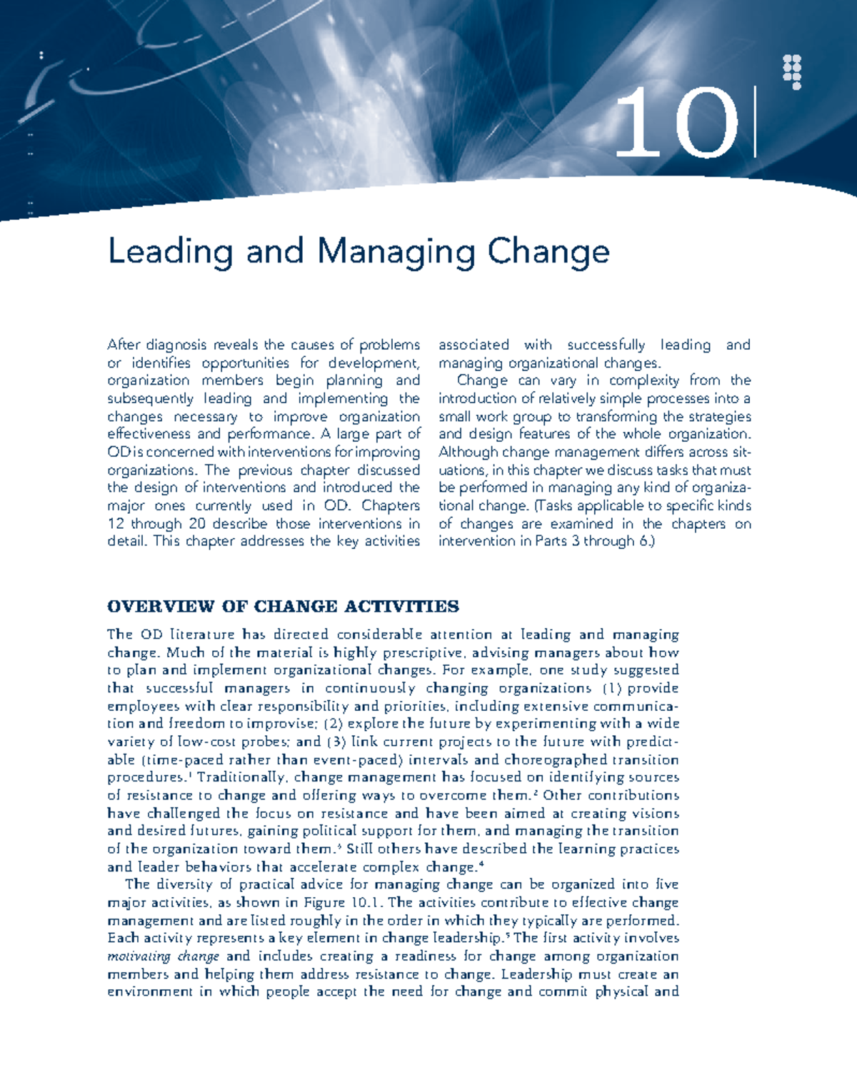 Chapter 10 Leading and Managing Change - 10 Leading and Managing Change ...