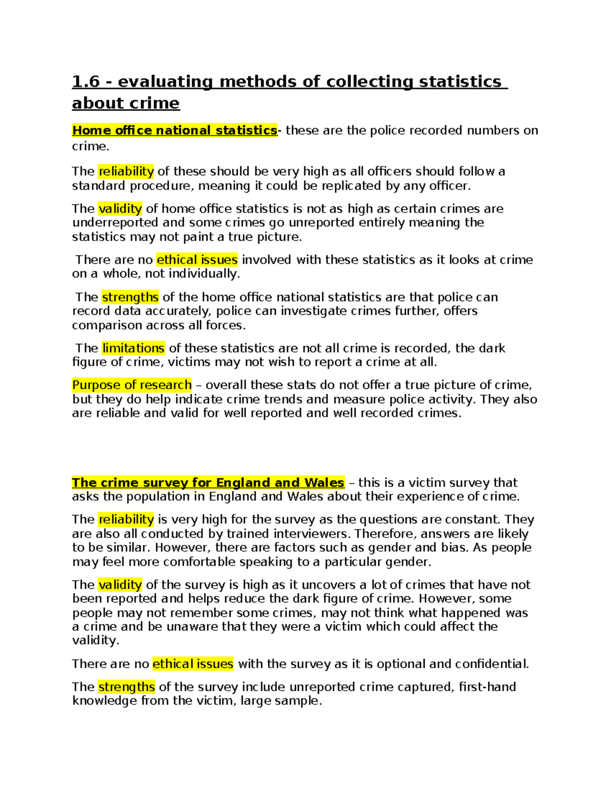 1.6 - Evaluating Crime Statistics Collection Methods and Their Validity ...