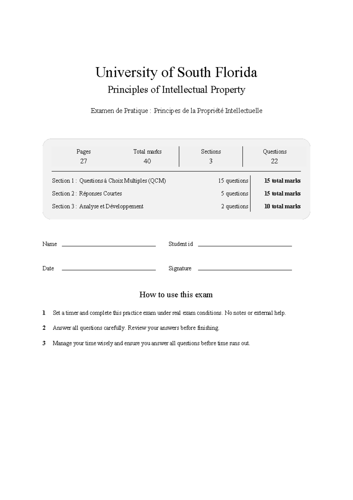 GMS6092 Principles of Intellectual Property Practice Exam 2026 Notes ...