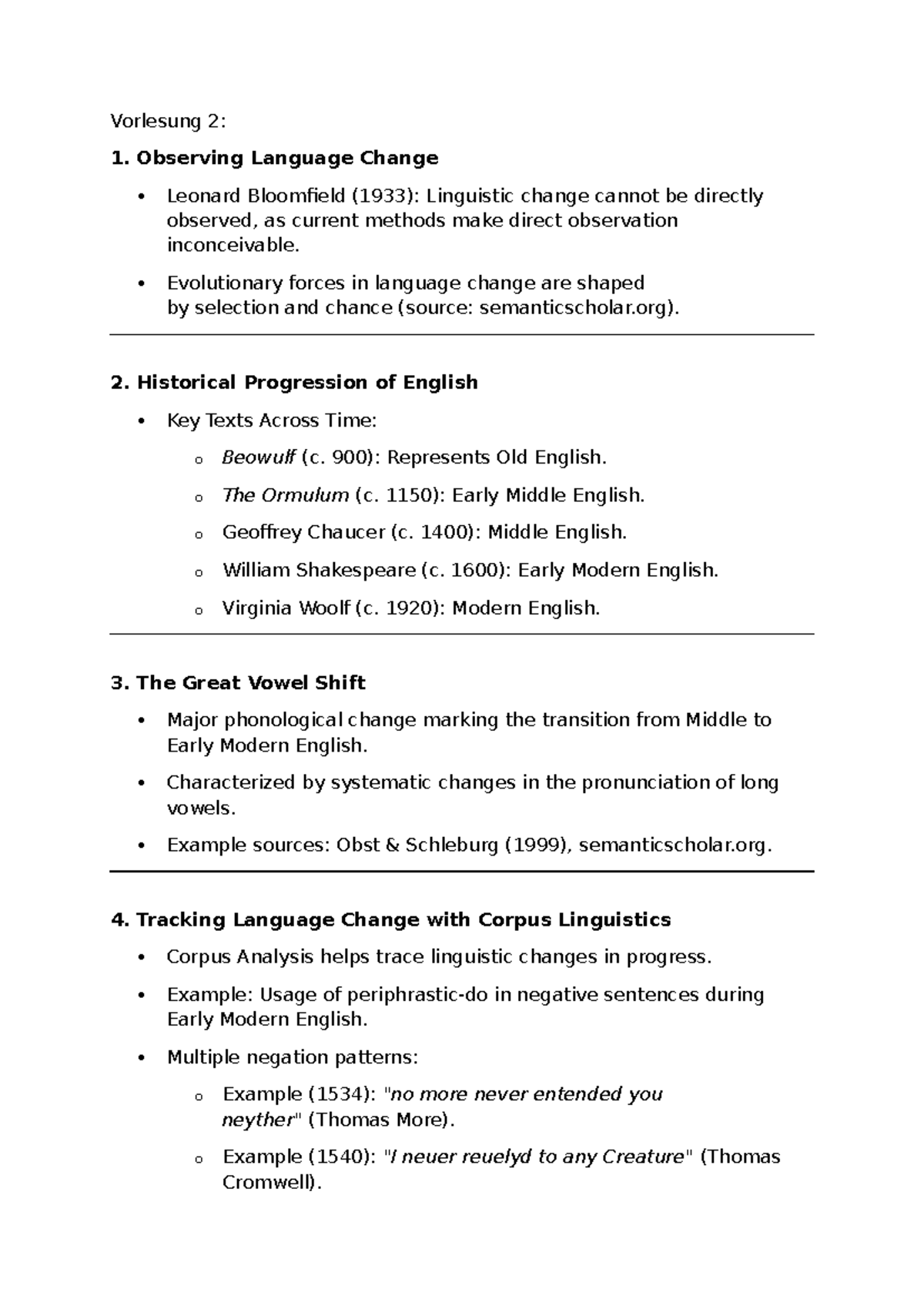 Topics In English Linguistics Zusammenfassung - Vorlesung 2: 1 ...