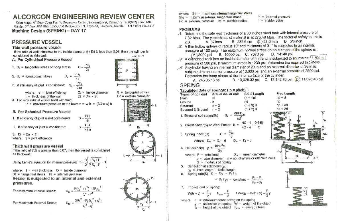 Reviewer Design Part 1 - where: Sti maximum internal tangential stress ...