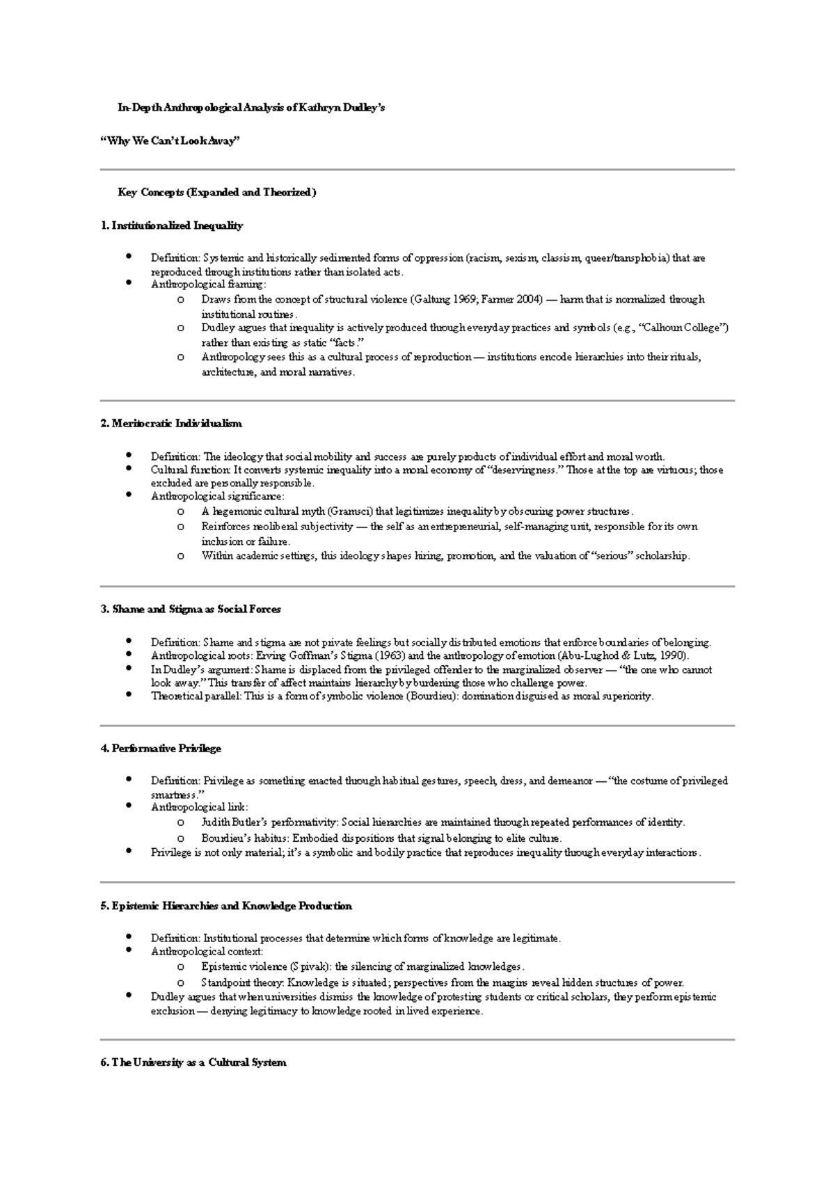 Anthropological Insights on Institutional Inequality: Key Concepts (DUD ...