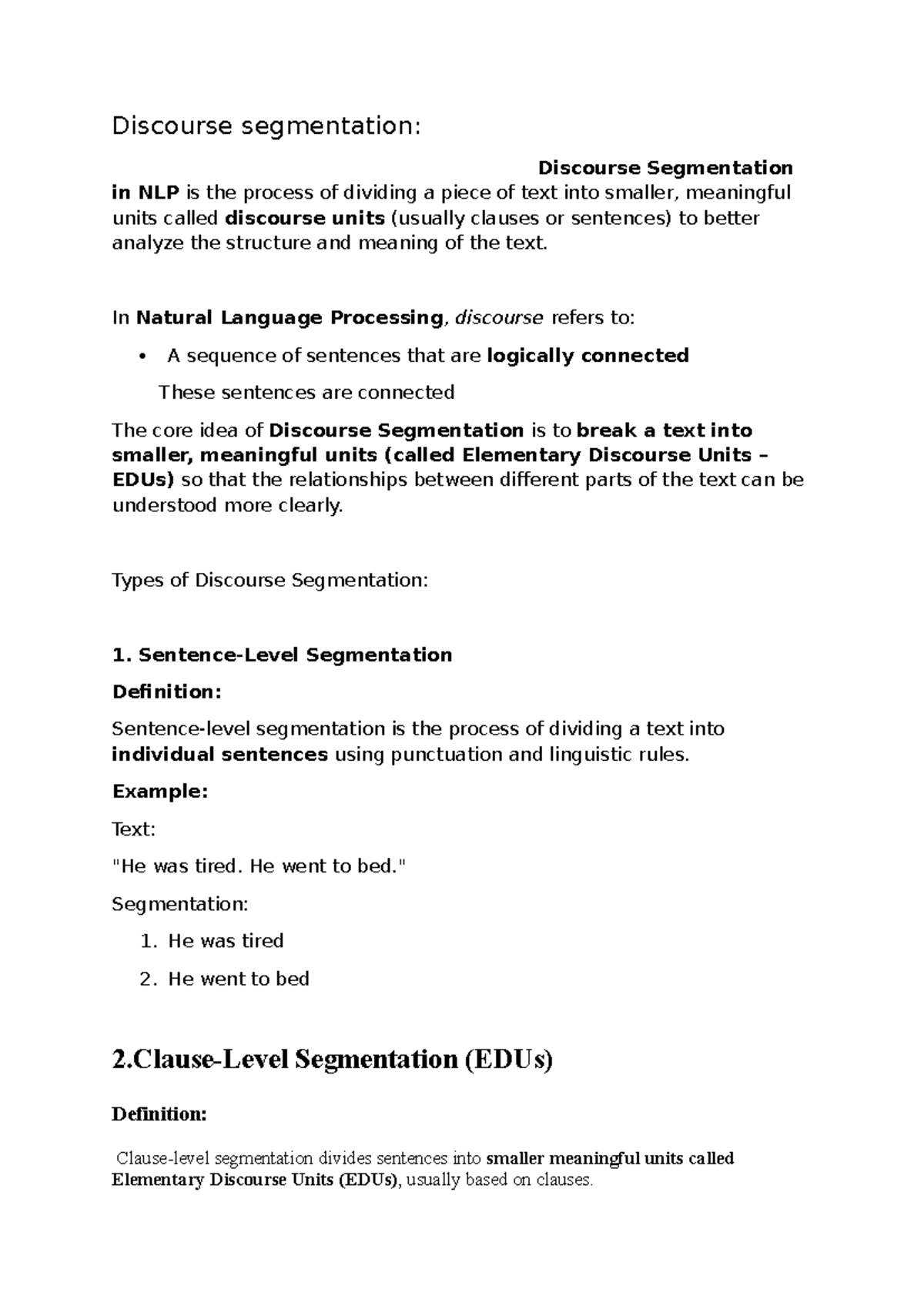NLP Discourse Segmentation: Understanding Text Structure and Coherence ...