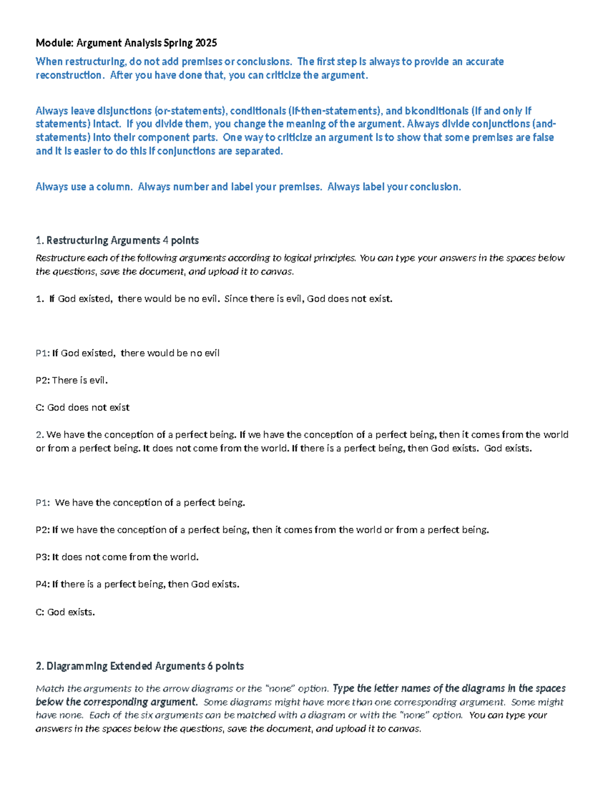 Argument Analysis Module: Exercise 2 Spring 2025 Restructuring ...
