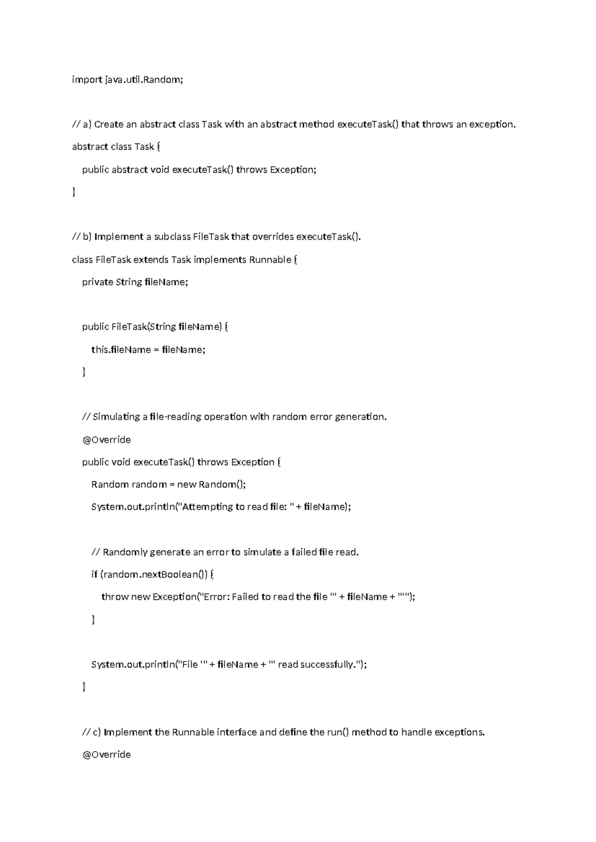 Assessment 3 - this is very important - import java.util; // a) Create ...