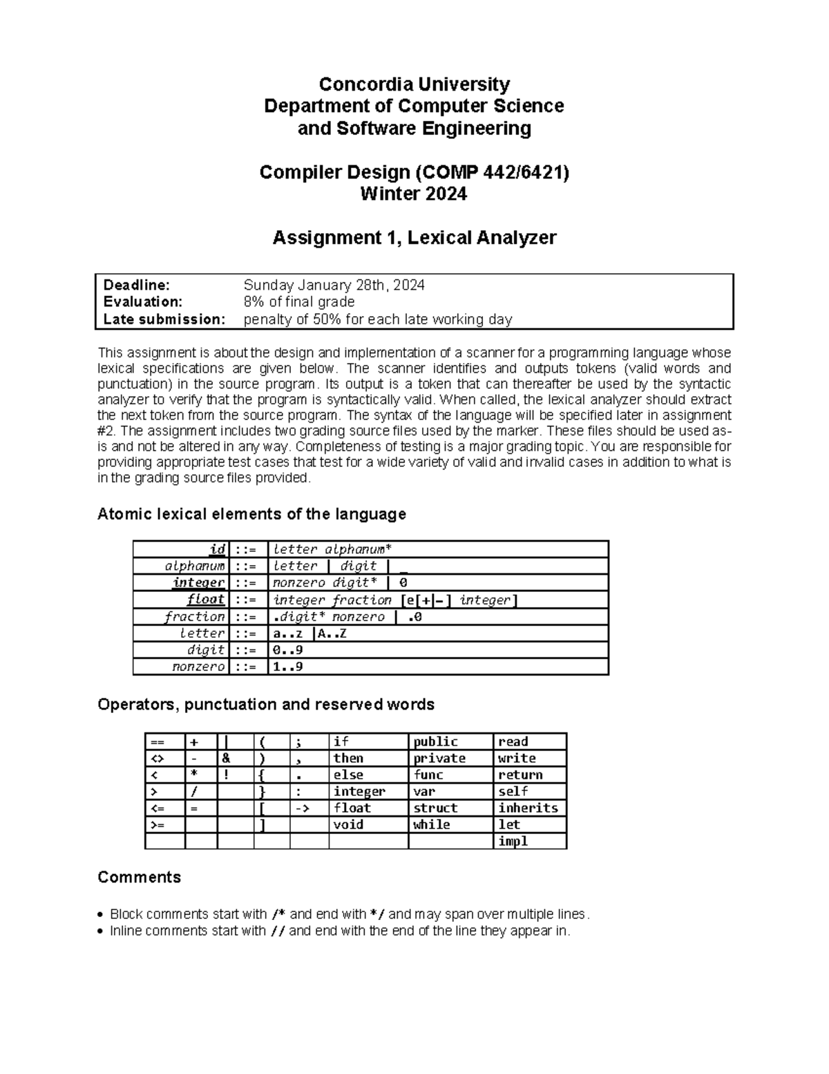Assignment 1.COMP442-6421.paquet - Concordia University Department of ...