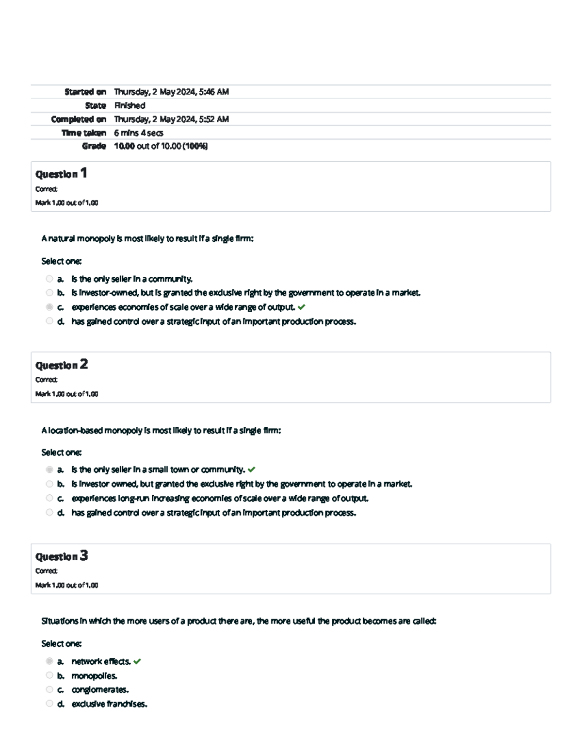 Self-Quiz Unit 4: Chapter 10 Assessment Results and Feedback - Studocu