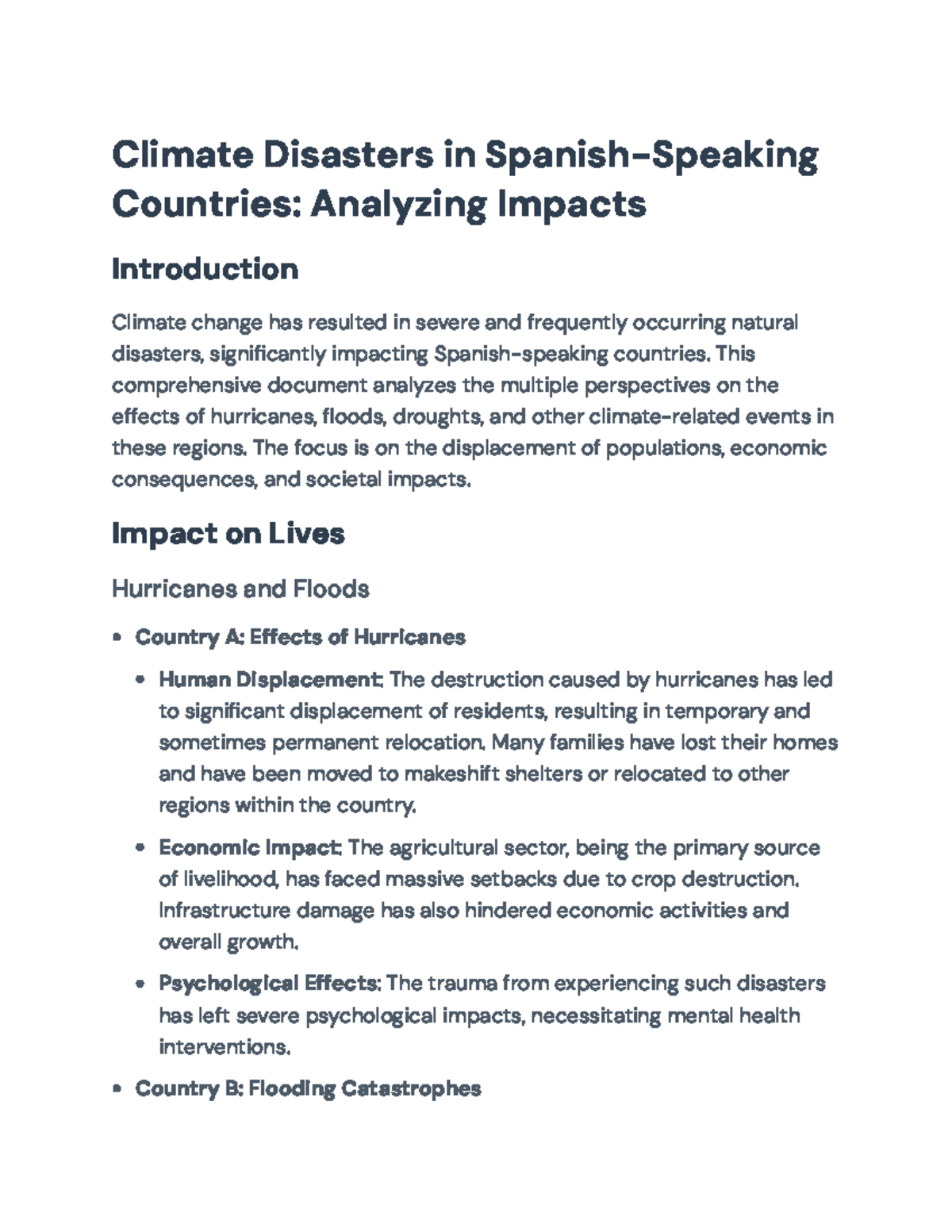 Analyzing Climate Disasters in Spanish-Speaking Countries: Impacts ...