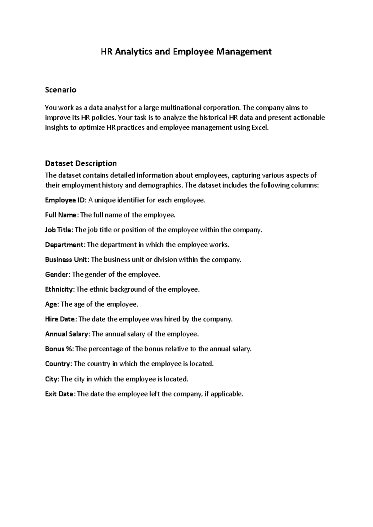 Case Study HR Analytics and Employee Management - HR Analytics and ...