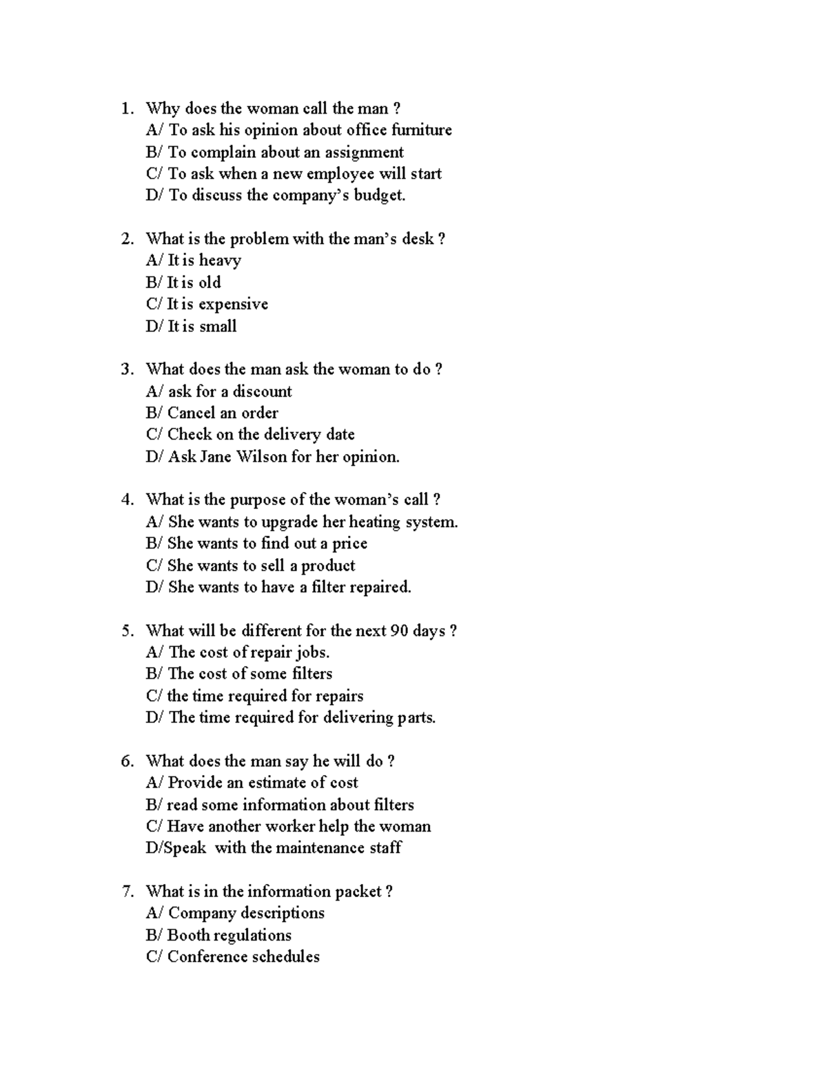 ETS TEST - TOEIC Listening Comprehension Practice Questions - Studocu
