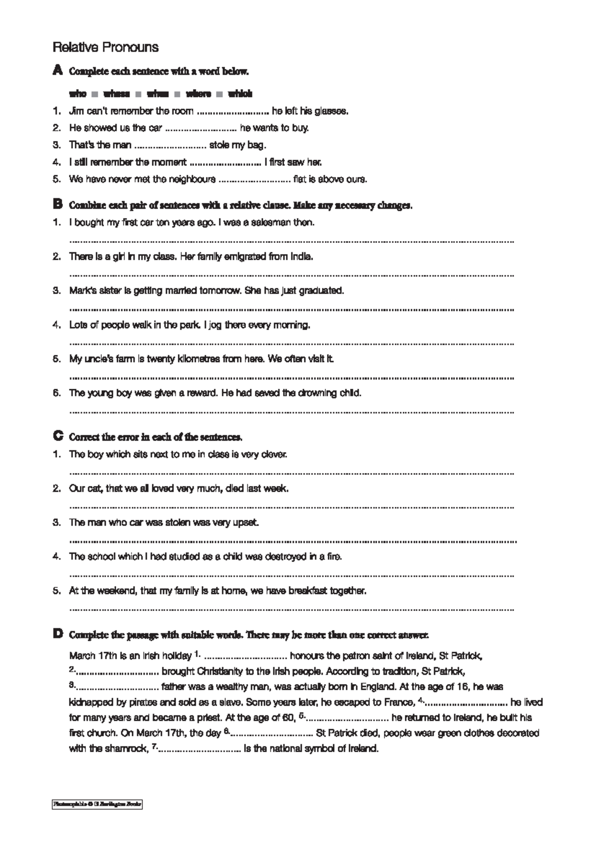 3-Grammar-Relative Pronouns: Exercises and Corrections - Studocu