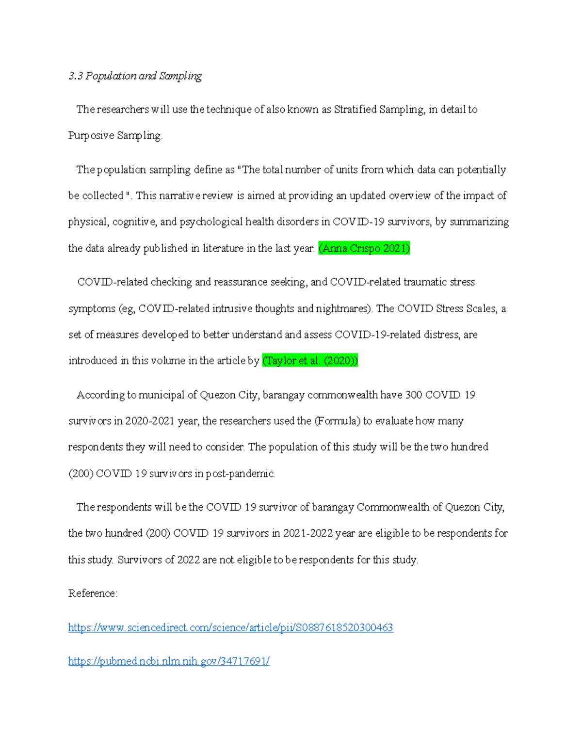 Population-and-Sampling - 3 Population and Sampling The researchers ...