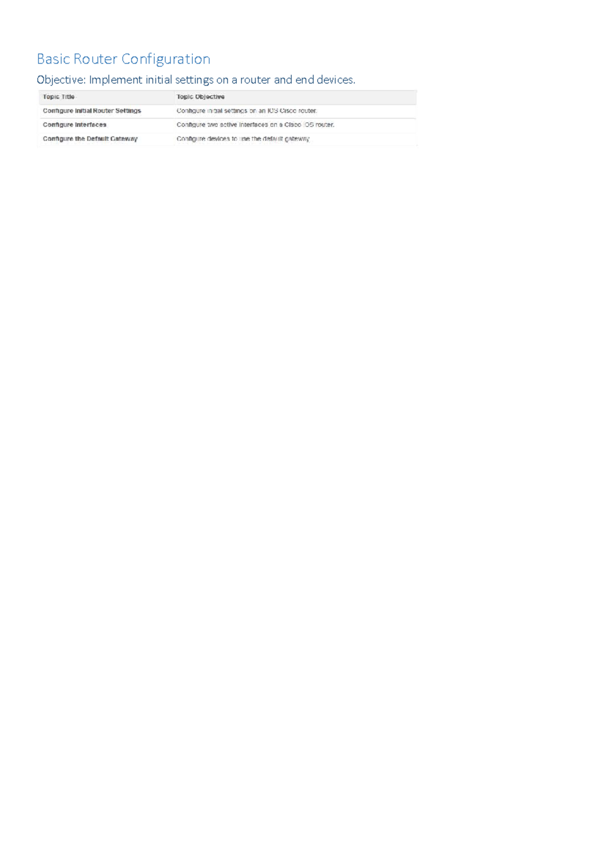 Week 7c: Basic Router Configuration and Initial Setup Guide - Studocu
