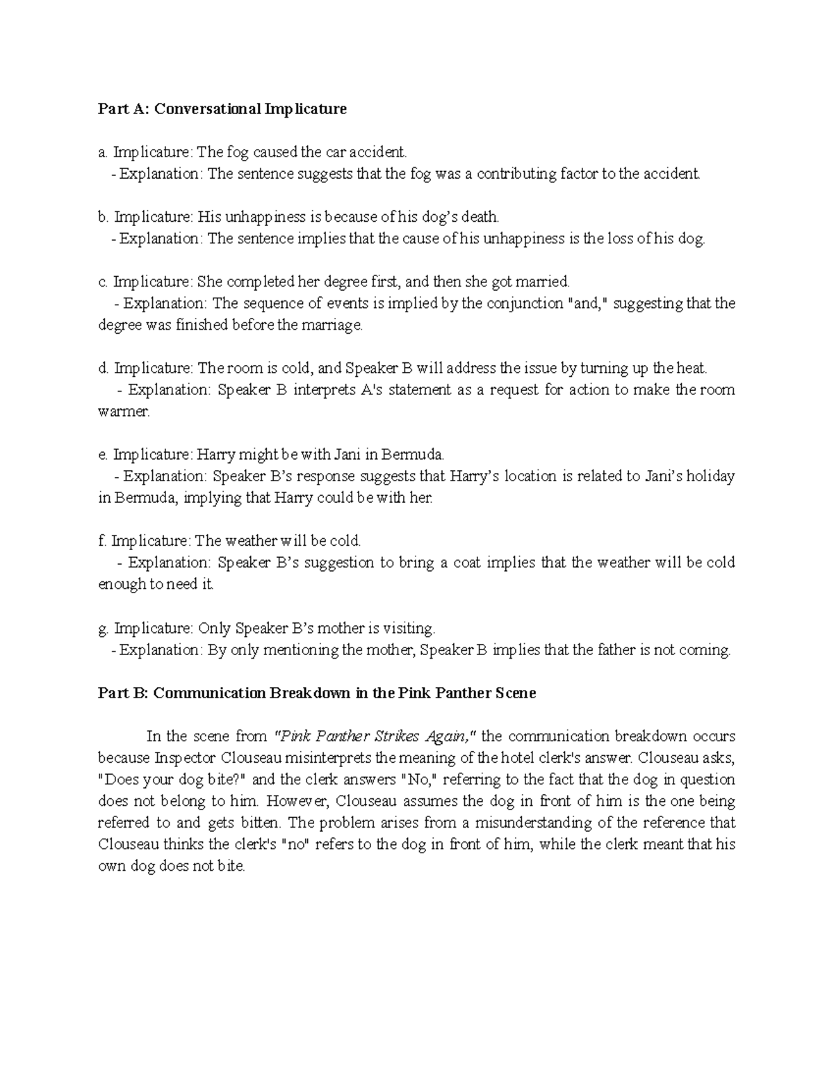 Tutorial 4: Understanding Conversational Implicature and ...