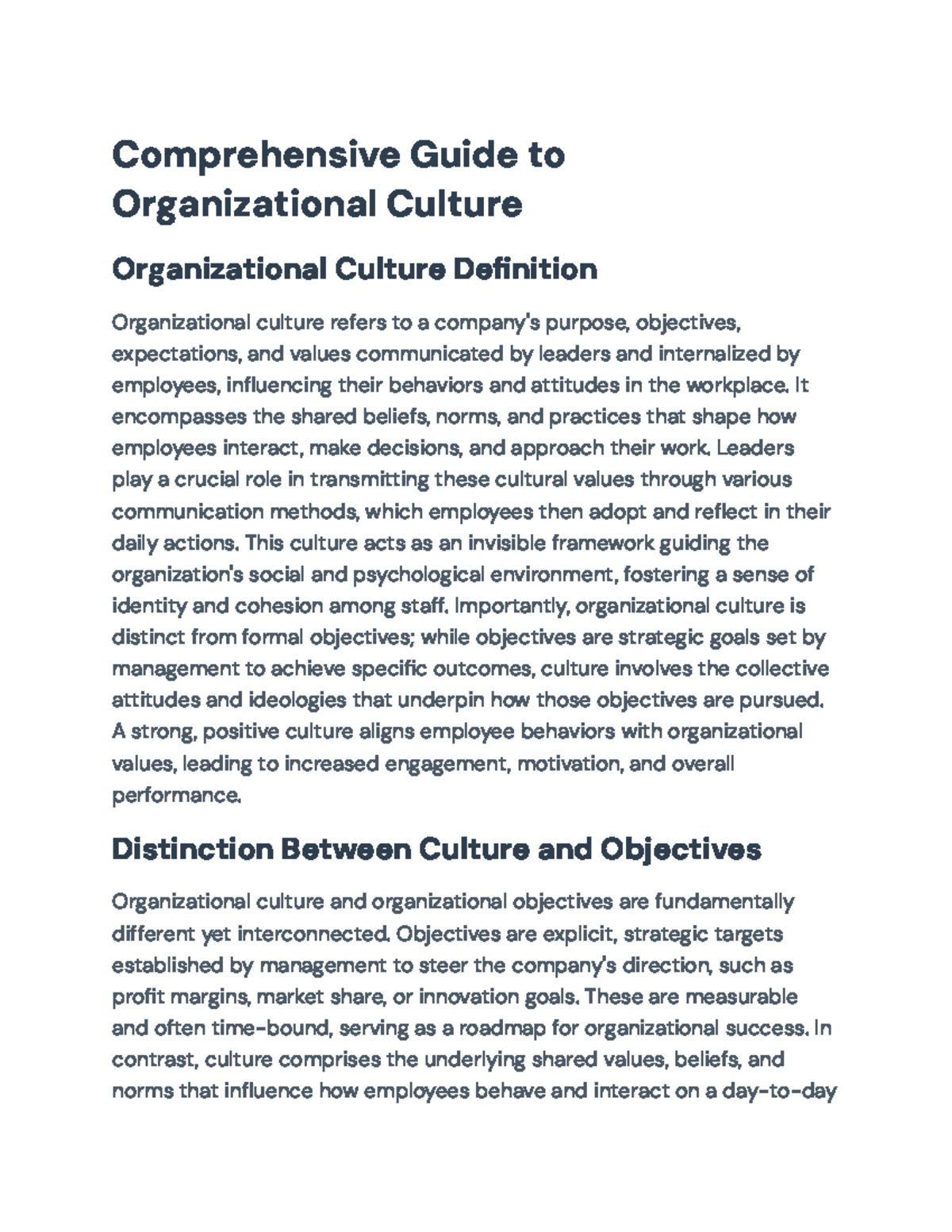 Comprehensive Guide to Cultivating Organizational Culture: Tools ...