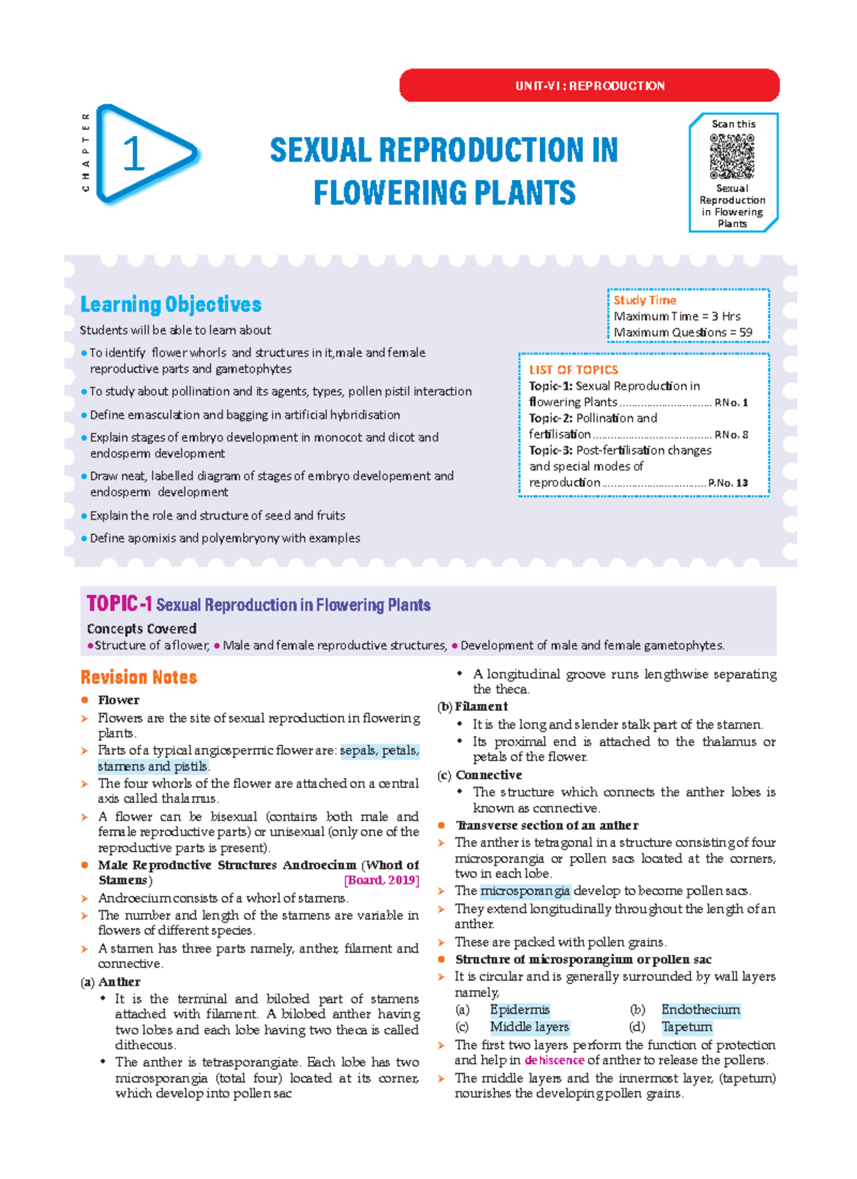 Class 12 Biology Chapter 1: Sexual Reproduction in Flowering Plants ...