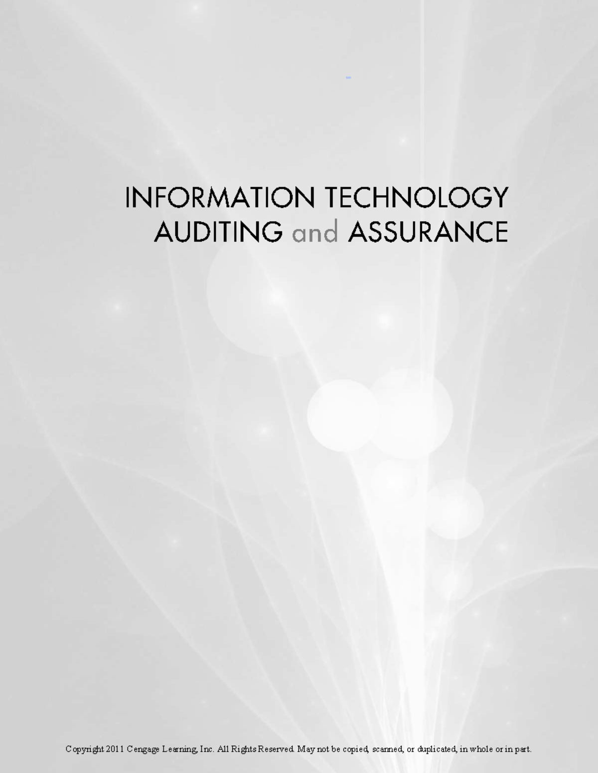 INFORMATION TECHNOLOGY AUDITING: Chapter 1 Overview and Key Concepts ...