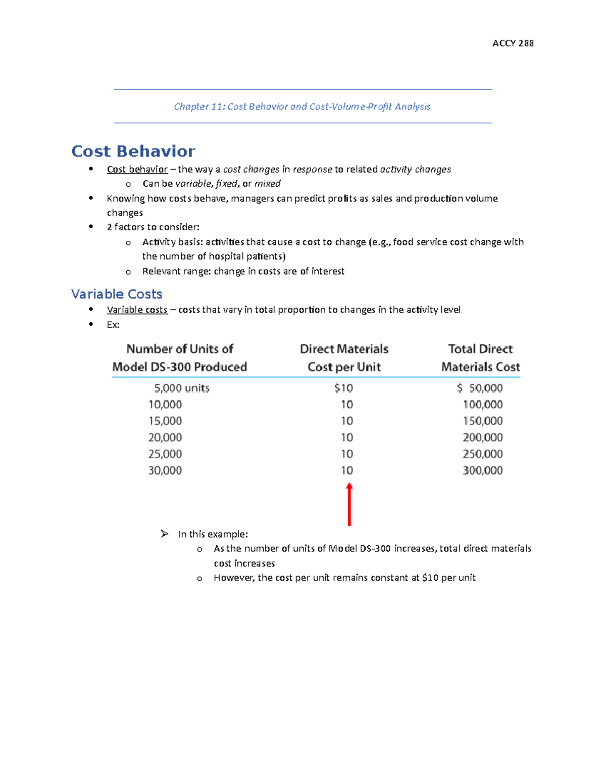 Ch 11 - Understanding Cost Behavior & Cost-Volume-Profit Analysis - Studocu