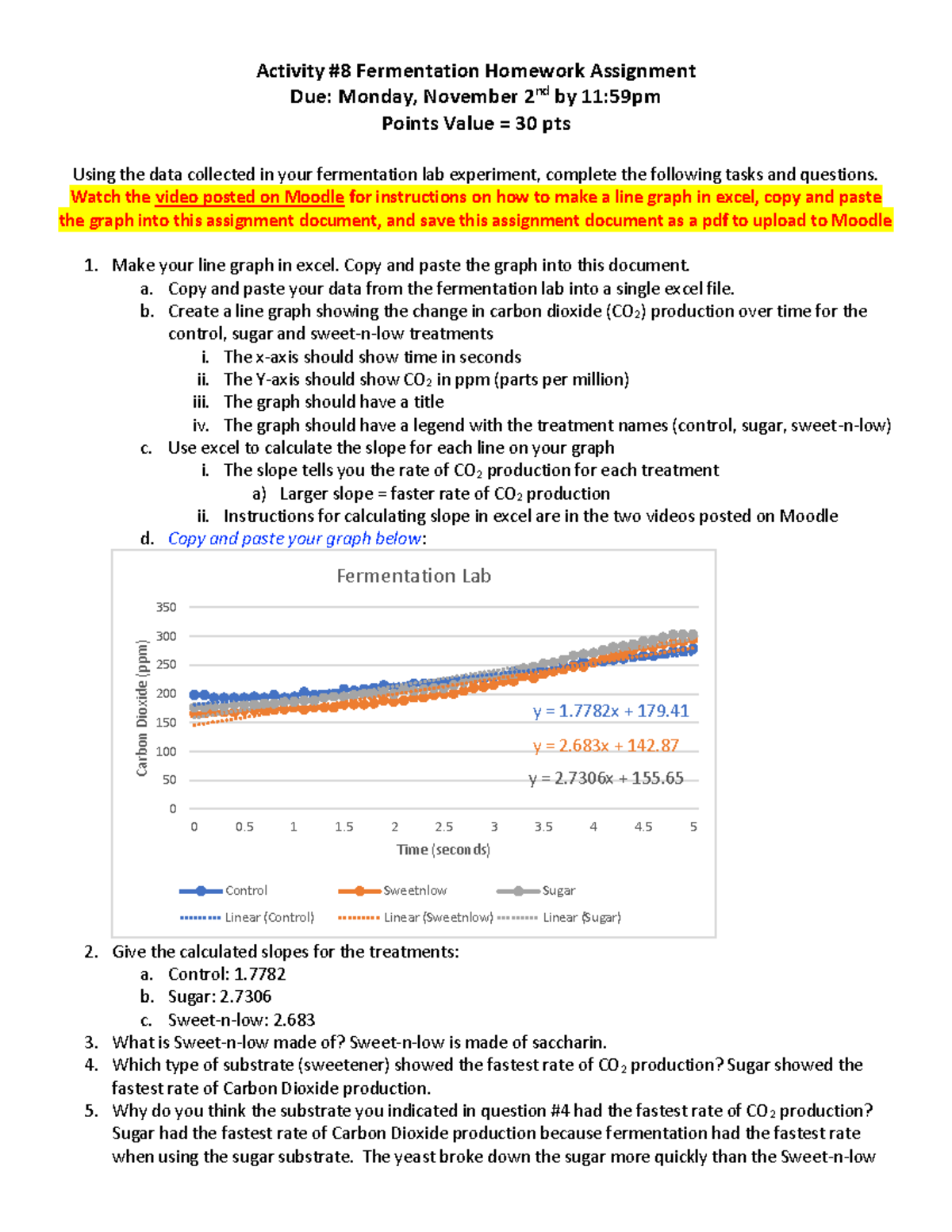 Fermentation Lab Assignment for Activity #8 with Data Analysis - Studocu