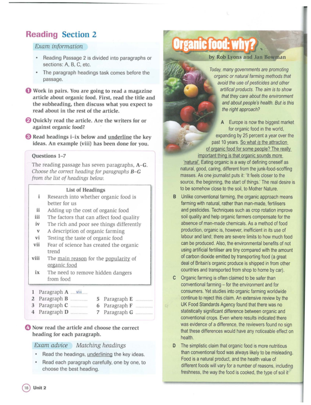 Com R2 english exercise - Reading Section 2 Exam information Reading ...
