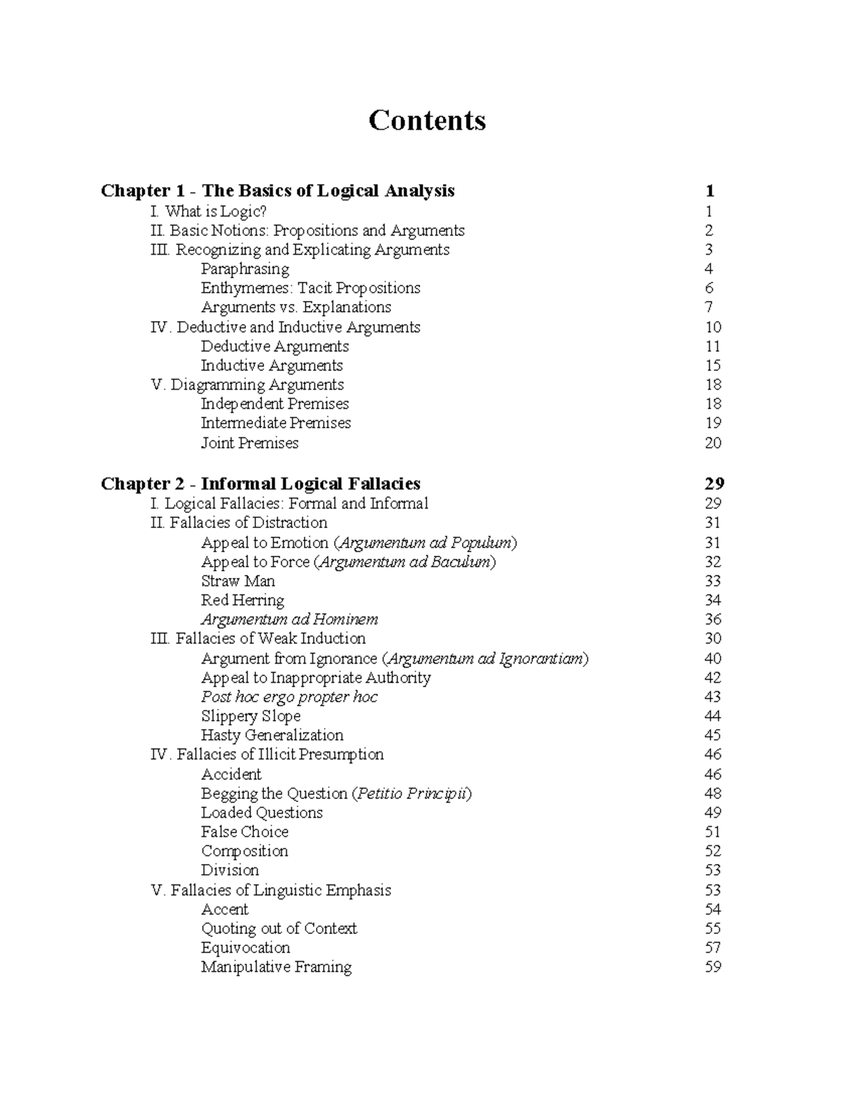 Chapter Notes on Logical Analysis and Fallacies - Studocu