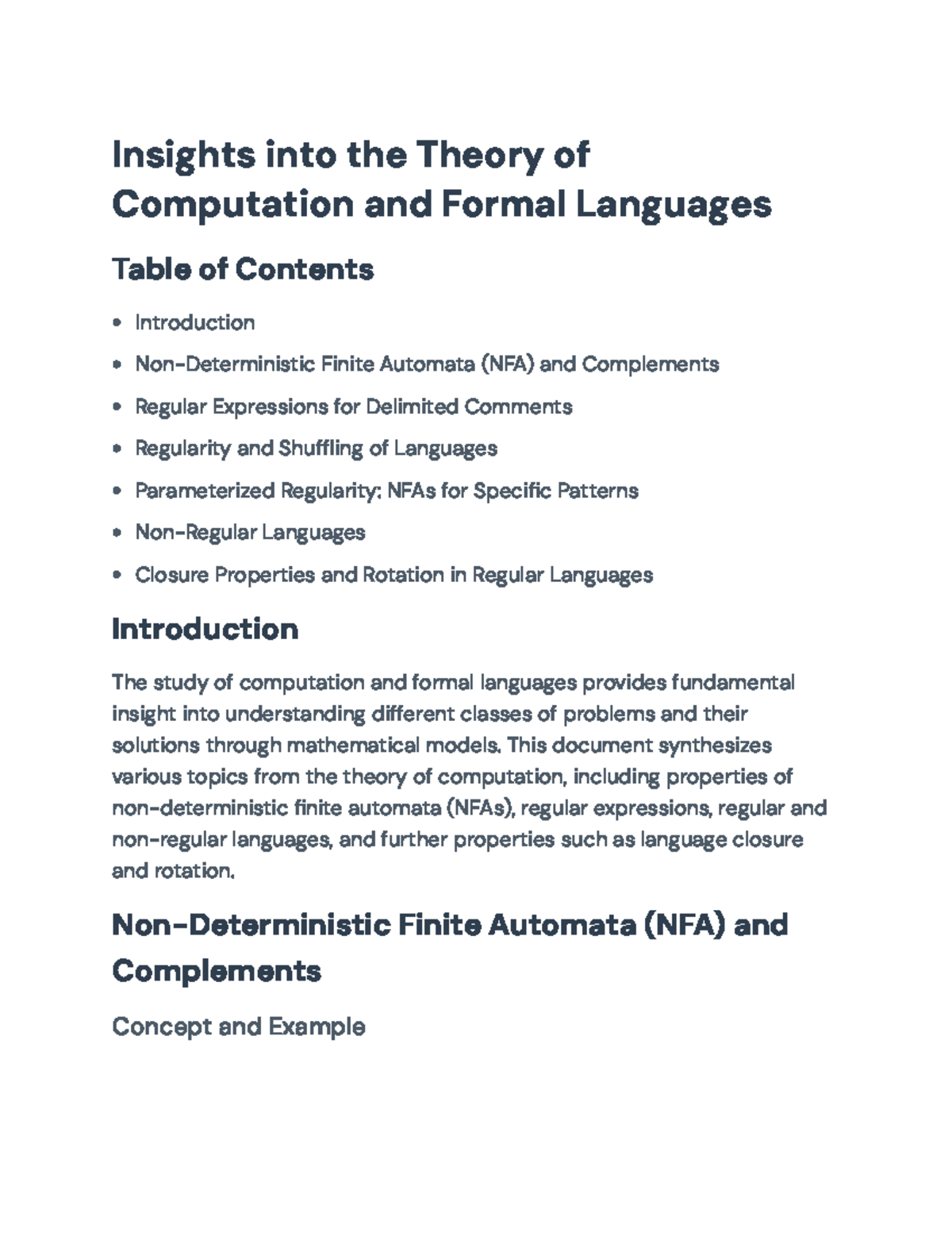 Theory of Computation and Formal Languages Insights - CS 101 - Insights ...